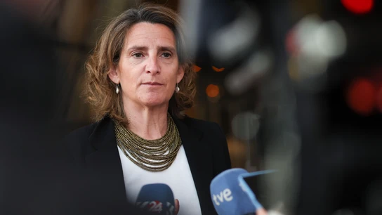 La vicepresidenta tercera, Teresa Ribera, a su llegada al Consejo de Ministros de energía europeo. La vicepresidenta tercera, Teresa Ribera, a su llegada al Consejo de Ministros de energía europeo.