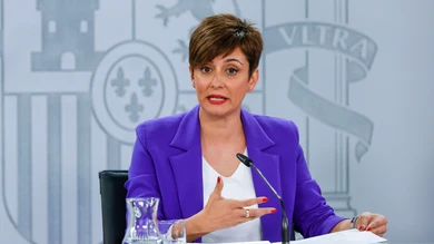 La ministra Portavoz, Isabel Rodríguez, durante su intervención en la rueda de prensa posterior al Consejo de Ministos. La ministra Portavoz, Isabel Rodríguez, durante su intervención en la rueda de prensa posterior al Consejo de Ministos.