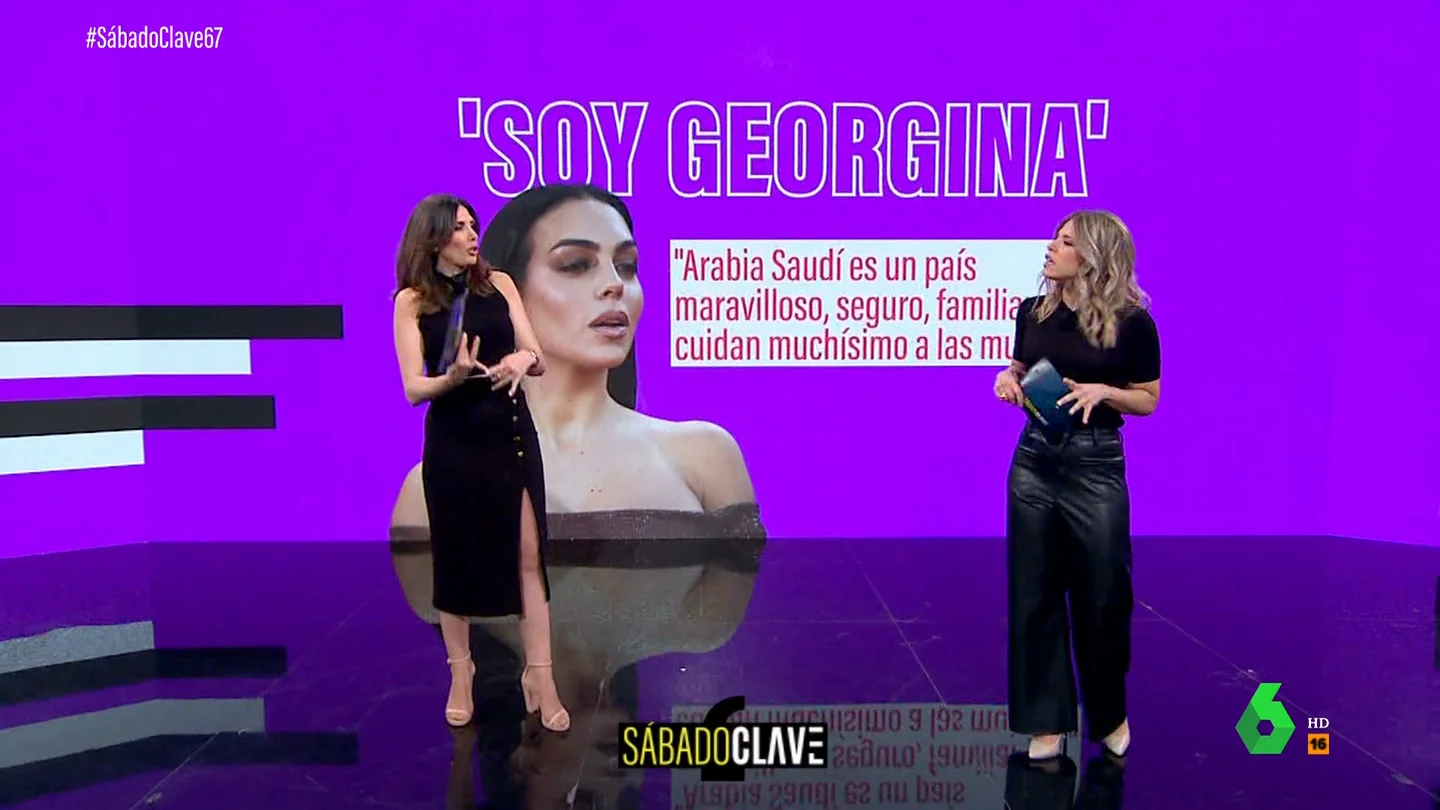 La respuesta de Verónica Sanz a las técnicas de Georgina para que sus hijos coman Sábado Clave analiza en este vídeo la entrevista de Georgina Rodríguez en 'El Hormiguero' donde afirmaba que "a veces les pongo vídeos de niños que no tienen comida" a sus hijos para que coman y que Arabia Saudí "cuida mucho a las mujeres".