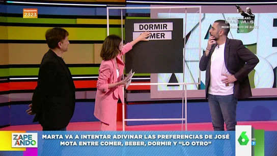 Comer, dormir, beber y 'lo otro': ¿Conocen José Mota y Marta González cuáles son las preferencias del otro? Comer, dormir, beber y 'lo otro': ¿Conocen José Mota y Marta González cuáles son las preferencias del otro?