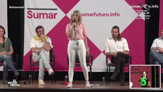 Vídeo manipulado - Yolanda Díaz canta 'Soy rebelde' en pleno acto de Sumar Vídeo manipulado - Yolanda Díaz canta 'Soy rebelde' en pleno acto de Sumar