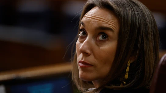La portavoz del Partido Popular en el Congreso, Cuca Gamarra, este miércoles durante la sesión de control al Gobierno. La portavoz del Partido Popular en el Congreso, Cuca Gamarra, este miércoles durante la sesión de control al Gobierno.