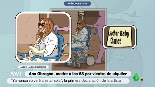 Ilustración de Ana Obregón en la silla de ruedas Ilustración de Ana Obregón en la silla de ruedas