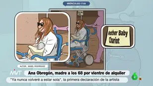 Ilustración de Ana Obregón en la silla de ruedas