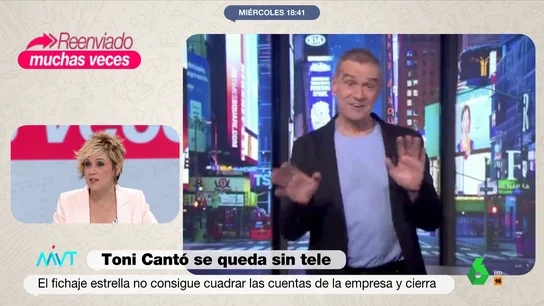 La reacción de Cristina Pardo al oír cantar a Toni Cantó "Hemos mandado peores cosas a Eurovisión", comenta por su parte Iñaki López sobre la particular versión de Toni Cantó de 'La abeja Maya' en la televisión donde trabajaba, que acaba de anunciar su cierre. El análisis de Más Vale Tarde, en este vídeo.