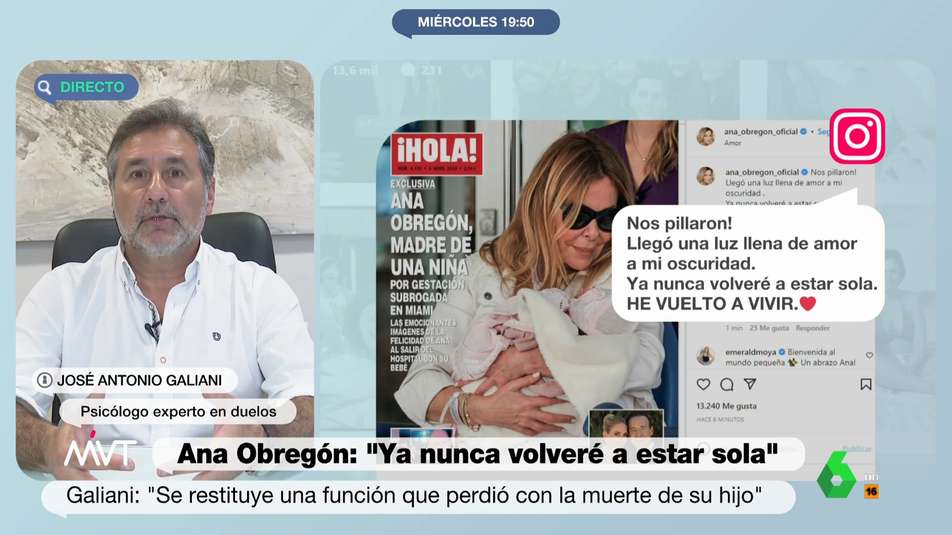 Un experto en duelos, sobre la nueva hija de Ana Obregón: No se sustituye un hijo por otro, se restituye la función materna