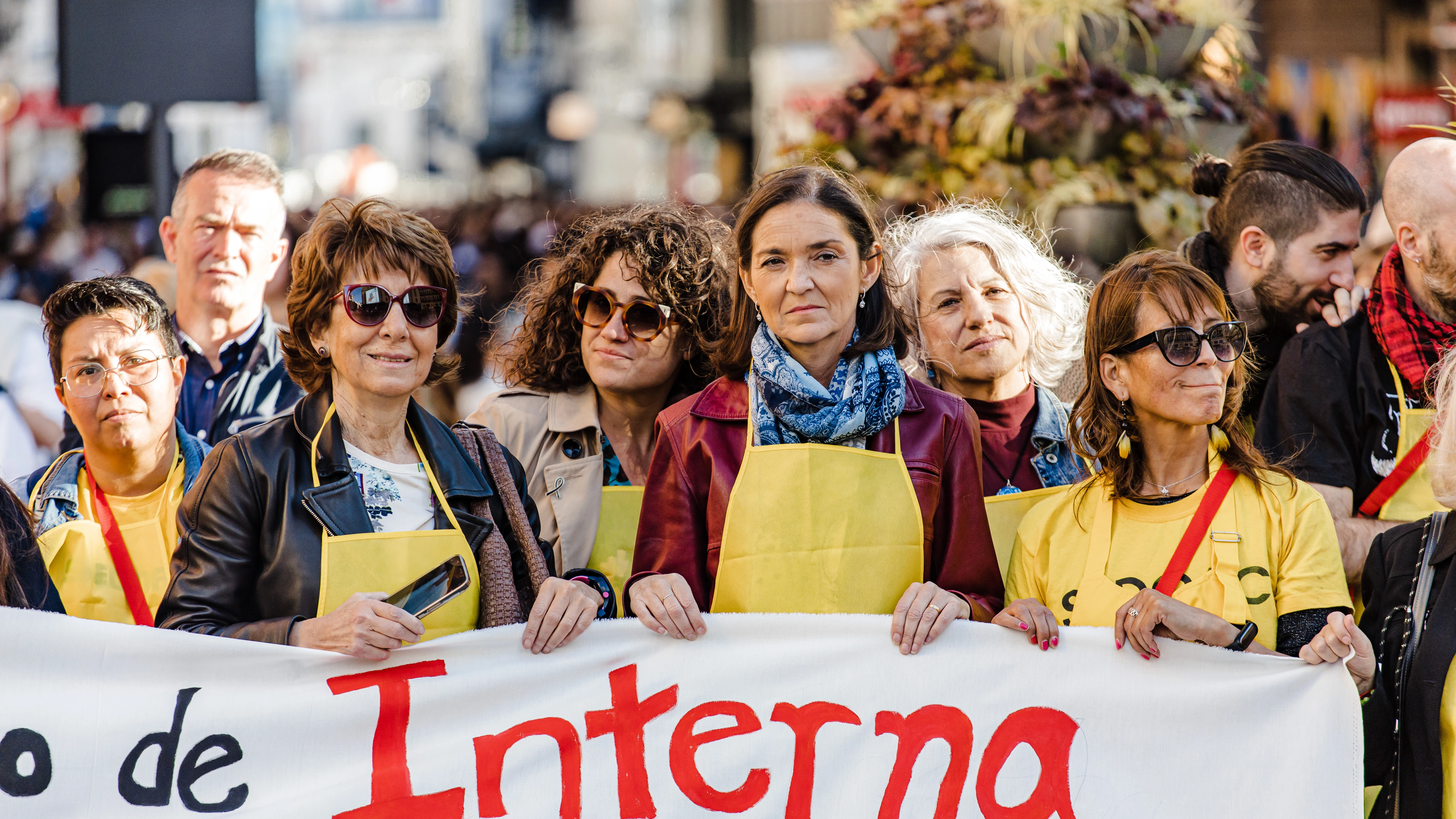 Reyes Maroto, se manifiesta junto a empleadas del hogar convocadas por la asociación Servicio Doméstico Activo 