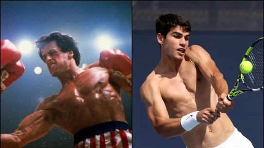 "Rocky Balboa" y Carlos Alcaraz "Rocky Balboa" y Carlos Alcaraz