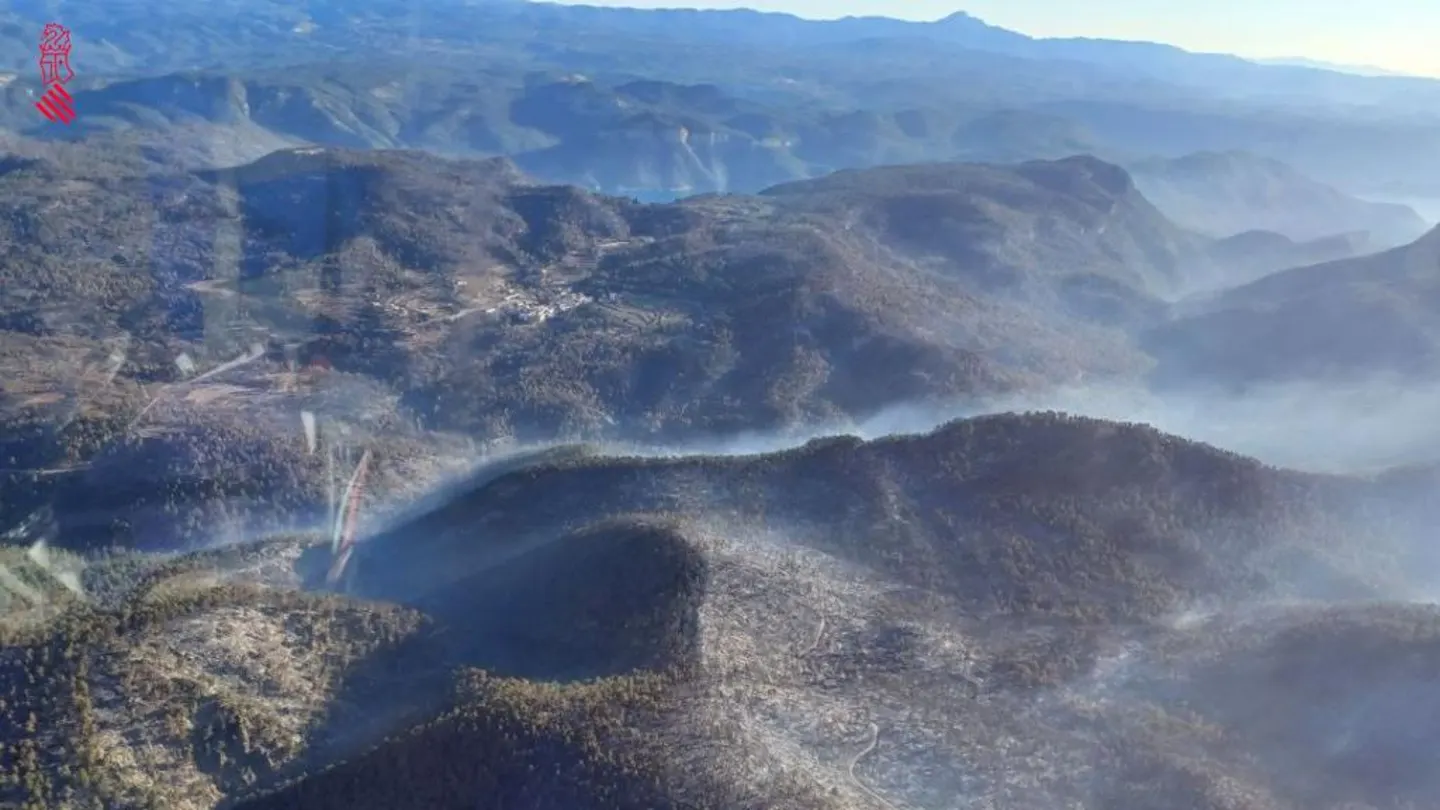 Imagen aérea de las 9:22 en el sector de Fuente la Reina Imagen aérea de las 9:22 en el sector de Fuente la Reina