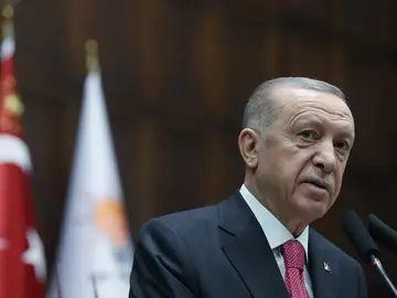 El presidente turco Recep Tayyip Erdogan, en el Parlamento  
