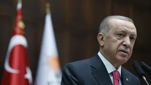 El presidente turco Recep Tayyip Erdogan, en el Parlamento  