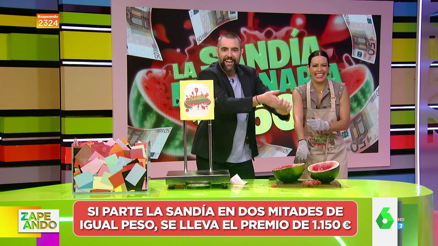 La sorpresa de Dani Mateo y Cristina Pedroche al partir la Sandía millonaria La sorpresa de Dani Mateo y Cristina Pedroche al partir la Sandía millonaria