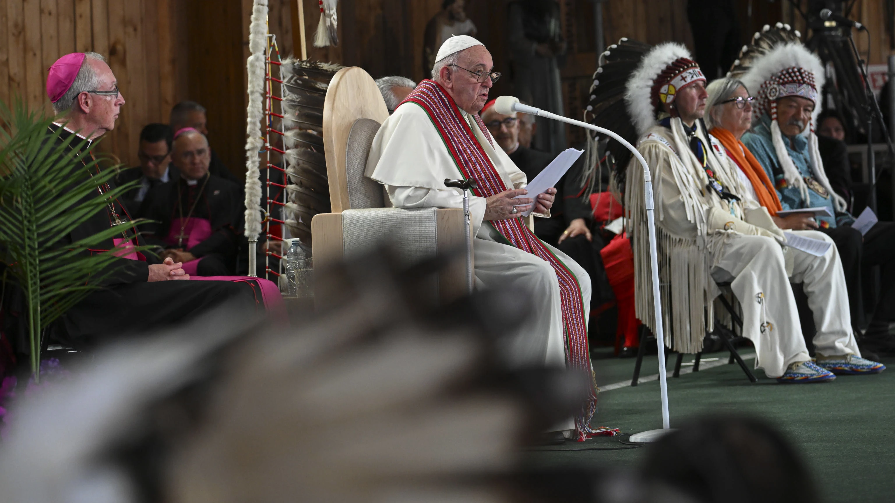 Imagen de archivo del papa Francisco durante su visita a Canadá el año pasado.