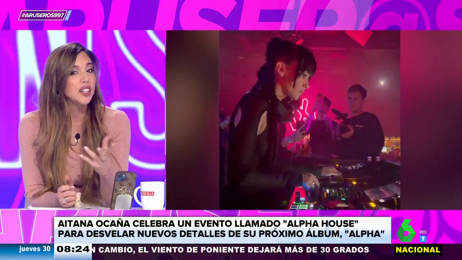 Con un vestido de transparencias negro y convirtiéndose en DJ: los momentazos de Aitana en su fiesta 'Alpha House'