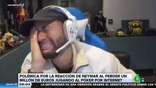 La polémica reacción de Neymar al perder un millón de euros al póker que indigna a Alfonso Arús La polémica reacción de Neymar al perder un millón de euros al póker que indigna a Alfonso Arús