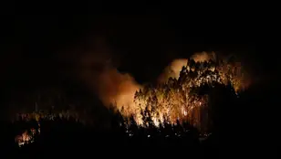 Un fuego en Cortevella, Baleira (Lugo), el primer gran incendio forestal de Galicia de 2023