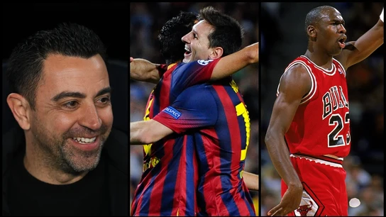 Xavi, Xavi y Leo Messi, Michael Jordan Xavi, Xavi y Leo Messi, Michael Jordan