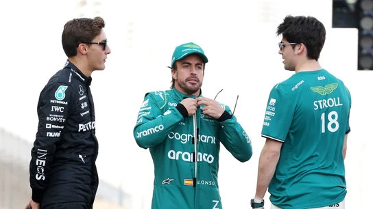 Fernando Alonso, Lance Stroll y George Russell Fernando Alonso, Lance Stroll y George Russell