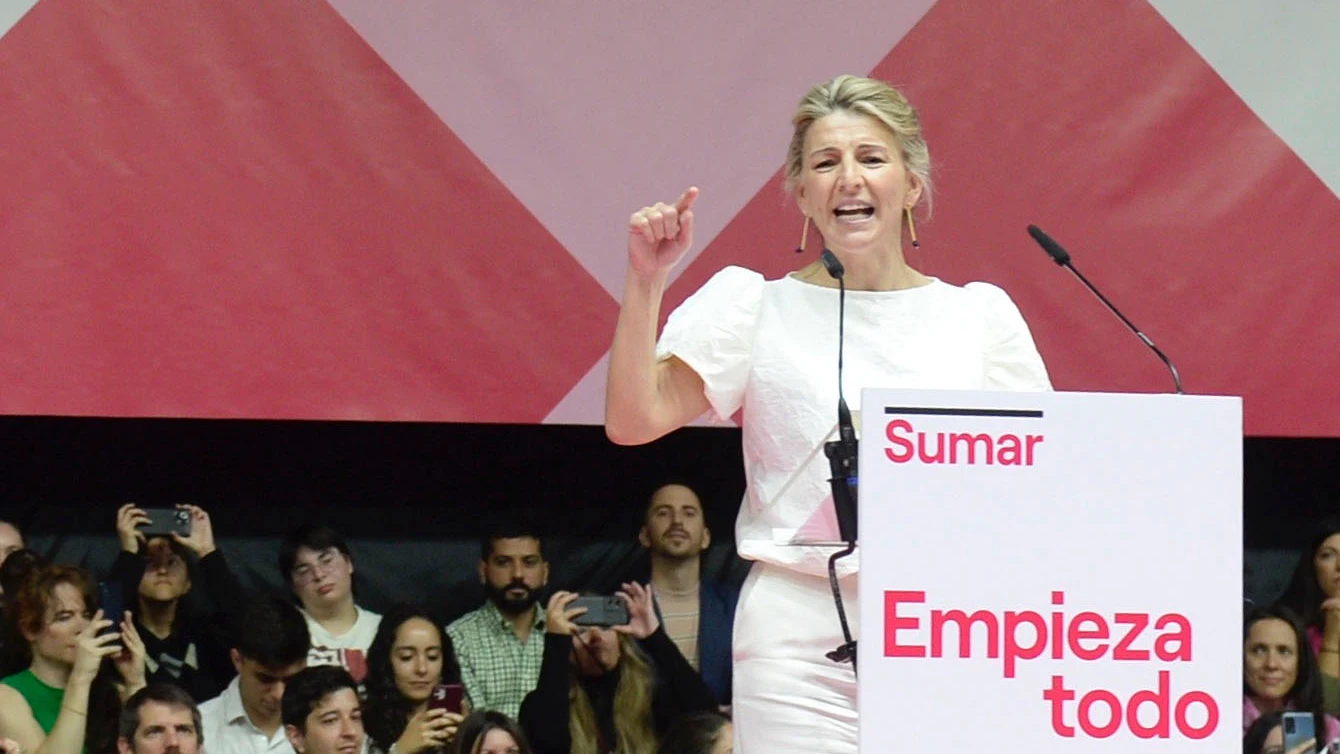 Yolanda Díaz, durante la presentación de su candidatura de Sumar a las elecciones generales