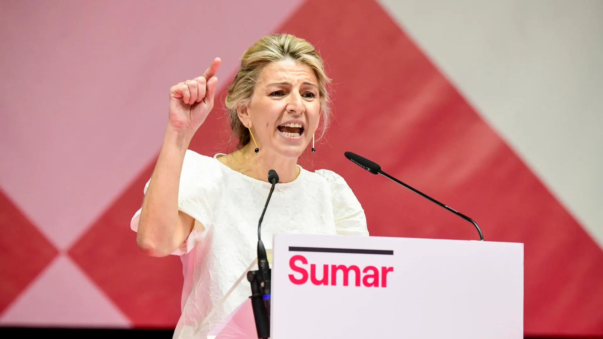 Yolanda Díaz, en el acto de Sumar.