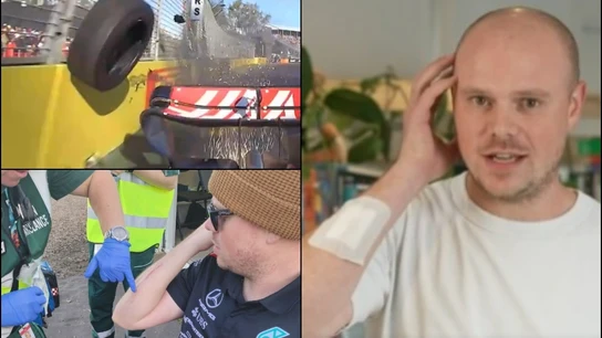 Aficionado que resultó herido del accidente de Magnussen Aficionado que resultó herido del accidente de Magnussen