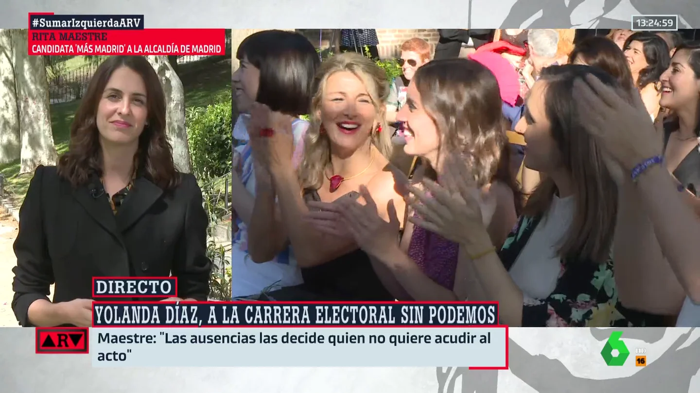 Rita Maestre, sobre la ausencia de Podemos en el acto de Sumar: "La gente está cansada de ver líos y discusiones" Rita Maestre, sobre la ausencia de Podemos en el acto de Sumar: "La gente está cansada de ver líos y discusiones"