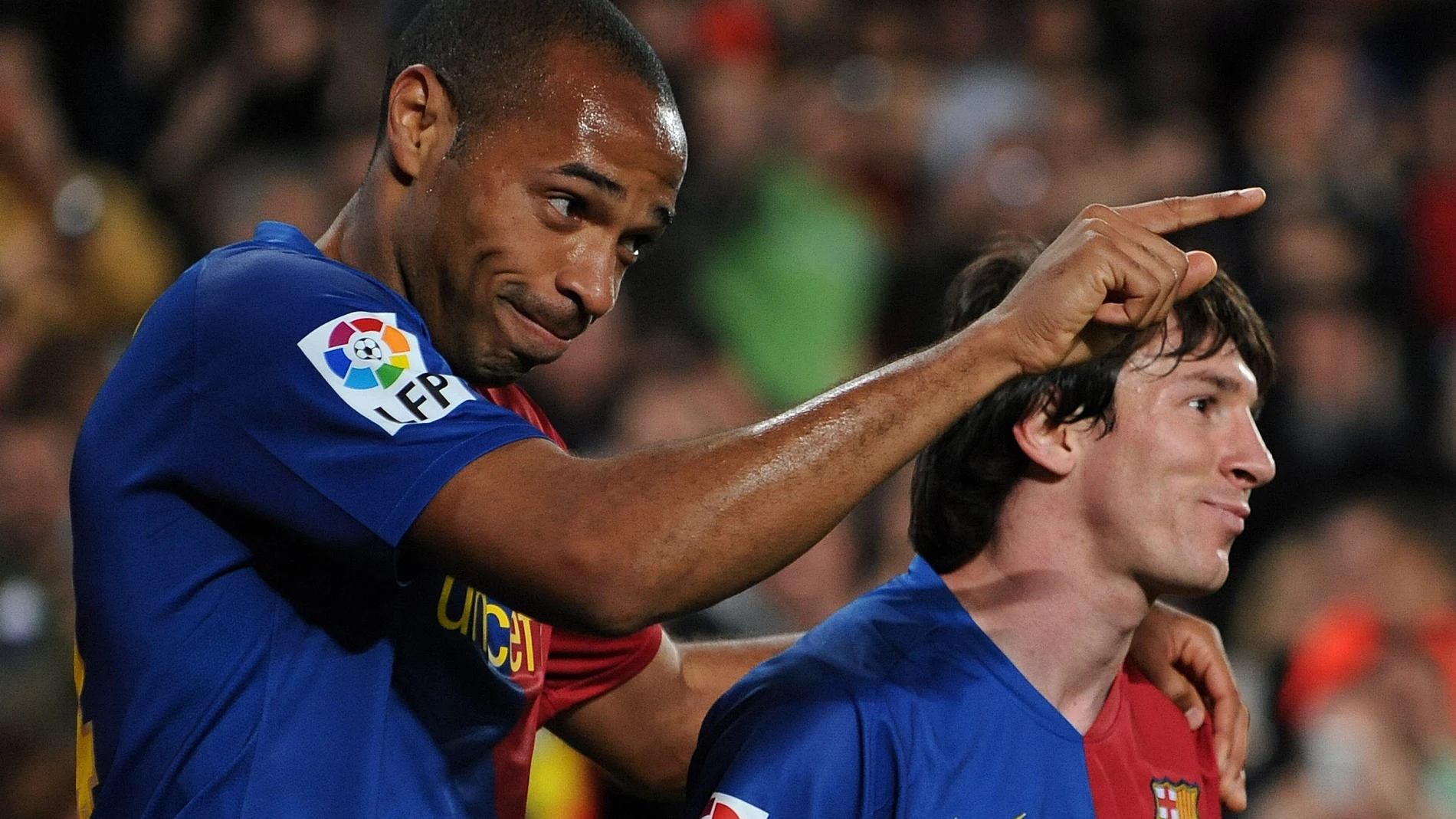 Thierry Henry y Leo Messi