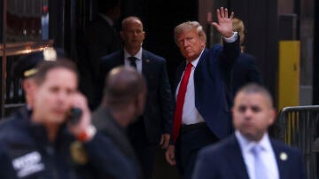 Donald Trump, a su llegada a la Trump Tower