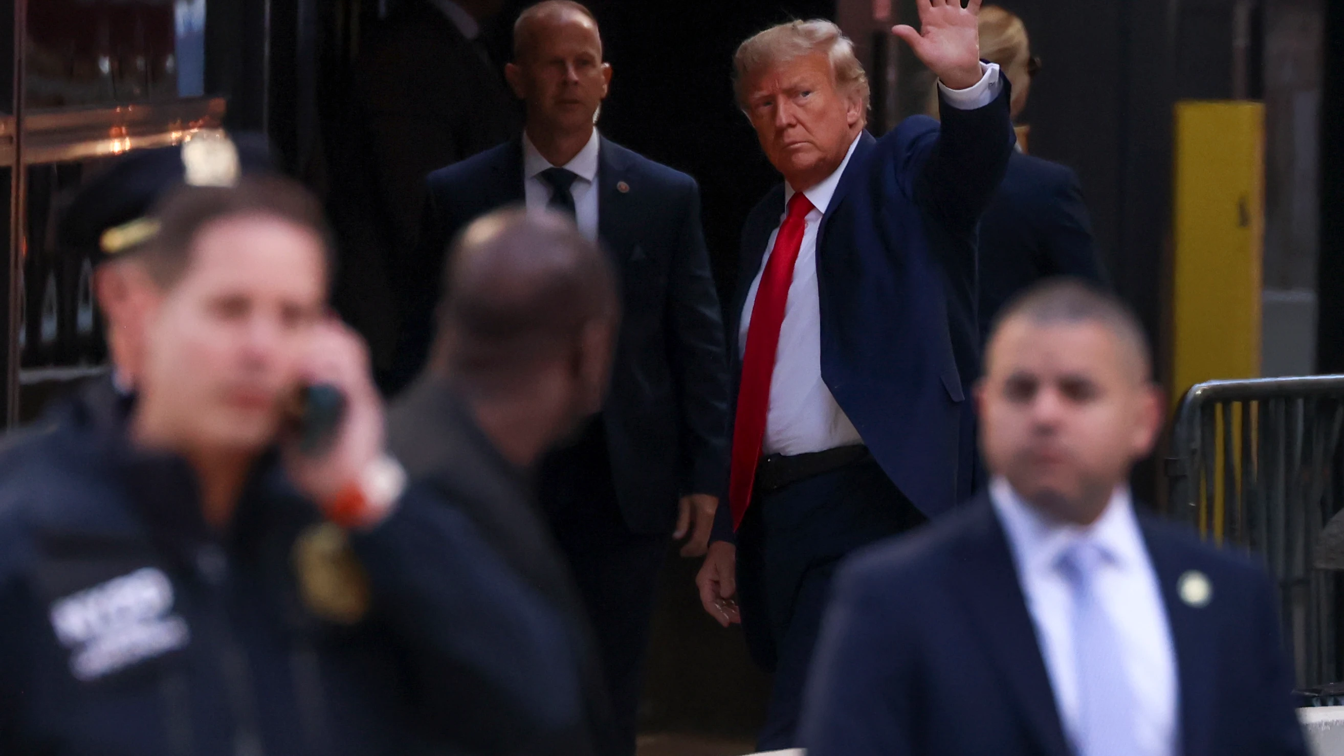 Donald Trump, a su llegada a la Trump Tower