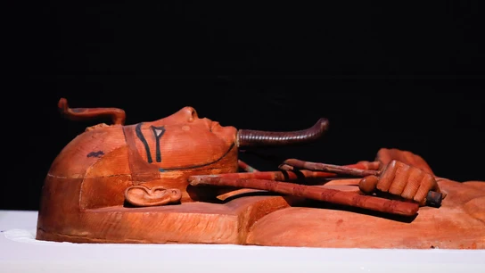 El ataúd del faraón Ramsés II, en una exposición temporal en París El ataúd del faraón Ramsés II, en una exposición temporal en París