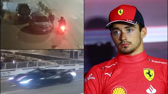 Leclerc persiguiendo a los ladrones de su reloj Leclerc persiguiendo a los ladrones de su reloj