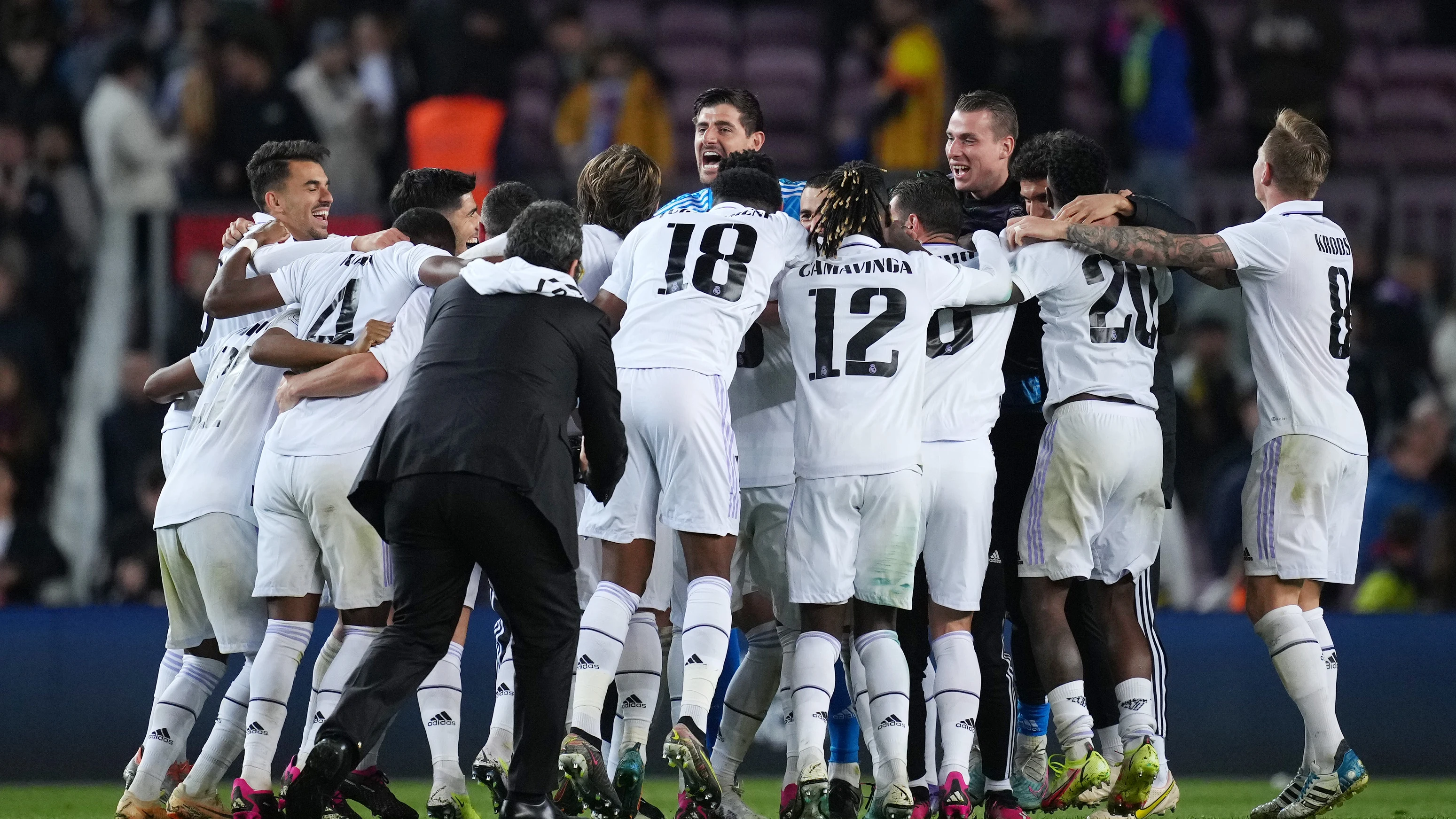 Celebración del Real Madrid en el Camp Nou