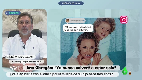 El análisis psicológico de un experto en duelos sobre la maternidad de Ana Obregón: "Restituye una función que perdió con la muerte de su hijo" El análisis psicológico de un experto en duelos sobre la maternidad de Ana Obregón: "Restituye una función que perdió con la muerte de su hijo"