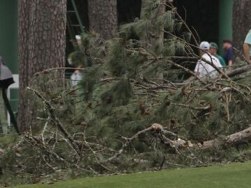 The second day of the Augusta Masters is suspended due to the fall of several trees after a storm