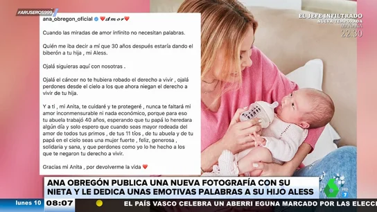 El mensaje de Ana Obregón a su hijo Aless con una imagen de su nieta: "Dando el biberón a tu hija" El mensaje de Ana Obregón a su hijo Aless con una imagen de su nieta: "Dando el biberón a tu hija"