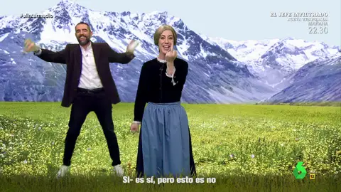 Cristina Gallego se convierte en Yolanda Díaz en modo 'Sonrisas y lágrimas' para hablar de las tensiones entre Sumar y Unidas Podemos. Para limar asperezas, les dedica una canción que versiona el clásico de la película de Julie Andrews.