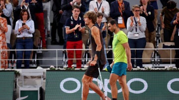 Rafa Nadal y Zverev en Roland Garros