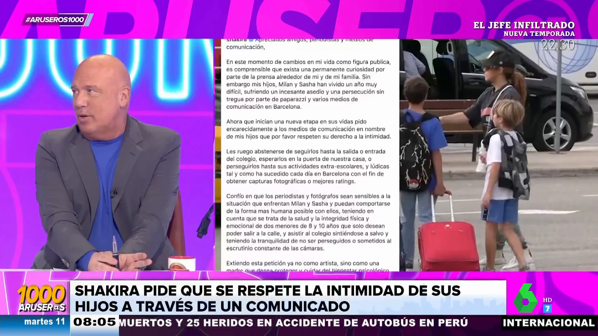 Alfonso Arús responde a Shakira y Gerard Piqué: "La sobreexposición de los niños viene de parte de ellos"