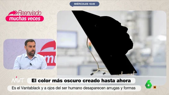 Así es el color más oscuro creado hasta la fecha que permite desaparecer Javier Bastida descubre en Más Vale Tarde el 'vantablack', una especie de color "supernegro" que permite desaparecer en fondos oscuros. En este vídeo, explica cómo es y lo que ocurre cuando se pinta un coche entero con este pantone.