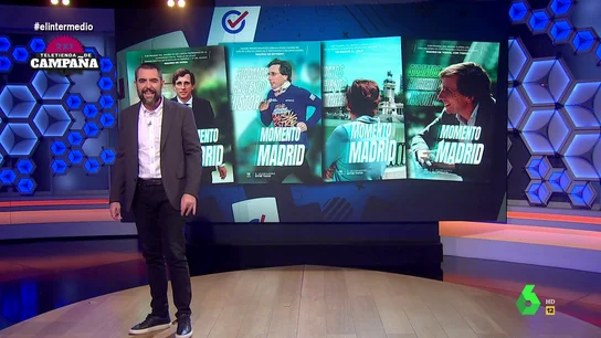Dani Mateo analiza los carteles de campaña de Martínez-Almeida Las gigantescas lonas con las que se retan PP y PSOE en la campaña por el Ayuntamiento de Valencia, el eslogan de Roberto Sotomayor (Podemos) para la alcaldía de Madrid o los cuatro carteles de Almeida centran el divertido análisis de Dani Mateo.