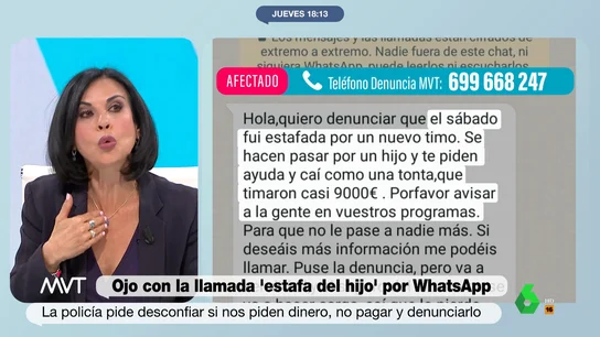 Qué hacer en caso de caer en la estafa de WhatsApp (donde se hacen pasar por tu hijo): Beatriz de Vicente responde Qué hacer en caso de caer en la estafa de WhatsApp (donde se hacen pasar por tu hijo): Beatriz de Vicente responde