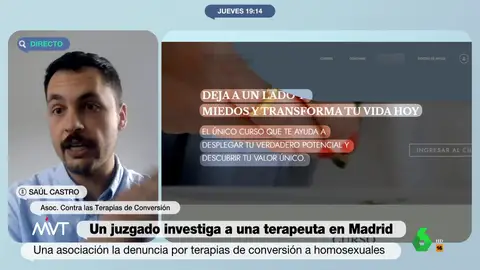 Más Vale Tarde entrevista a Saúl Castro, presidente de la Asociación Contra las Terapias de Conversión, que ha denunciado a una coach que ofrece cursos para 'curar' la homosexualidad. En este vídeo cuenta cómo se infiltró en uno de ellos.