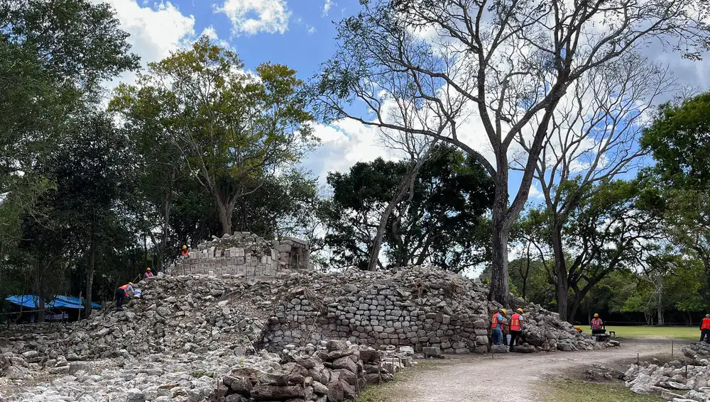 Zona arqueológica de Chichén Itzá donde se realizó el hallazgo de un disco con jeroglíficos mayas