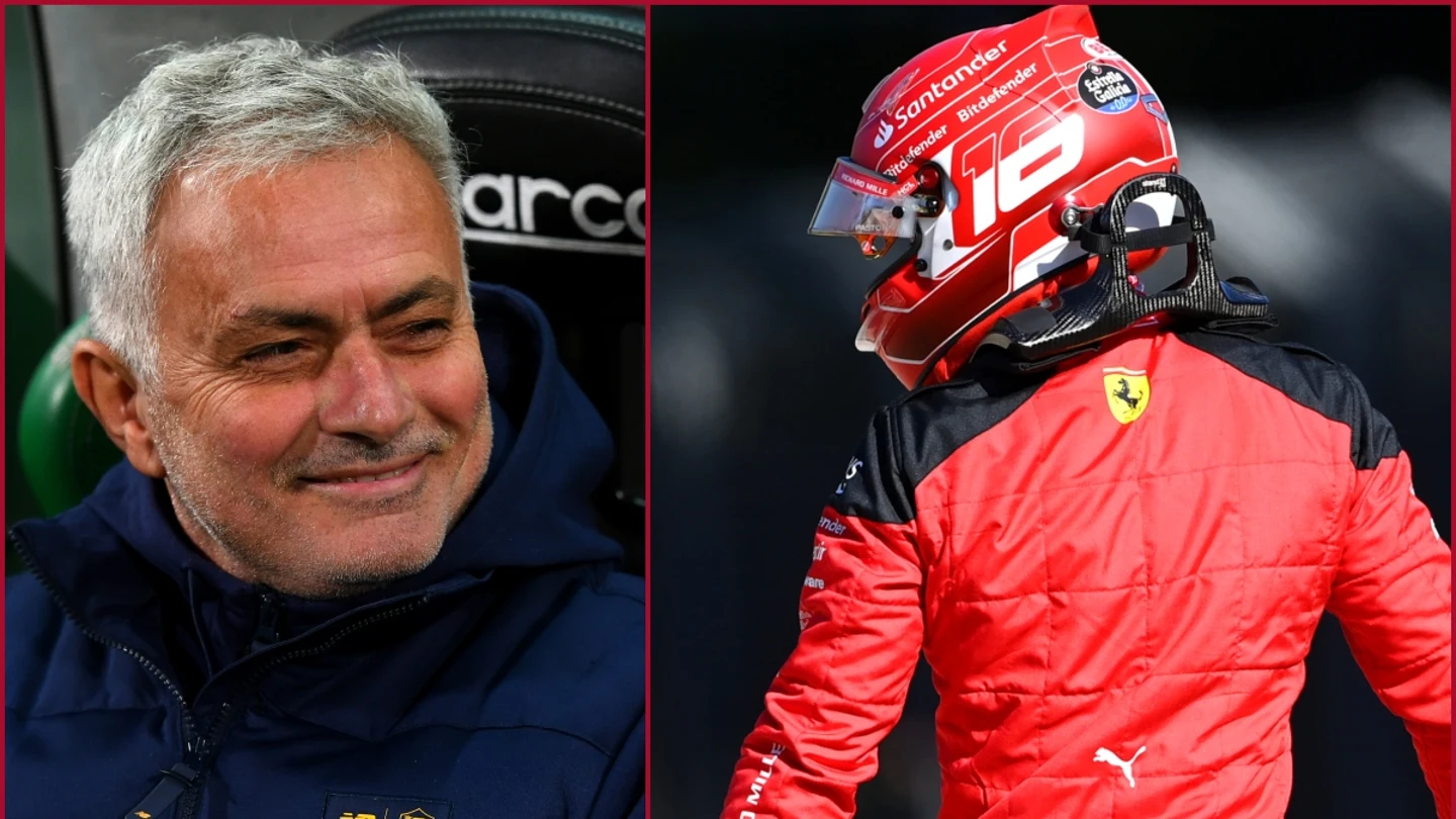 Jose Mourinho y Charles Leclerc Jose Mourinho y Charles Leclerc