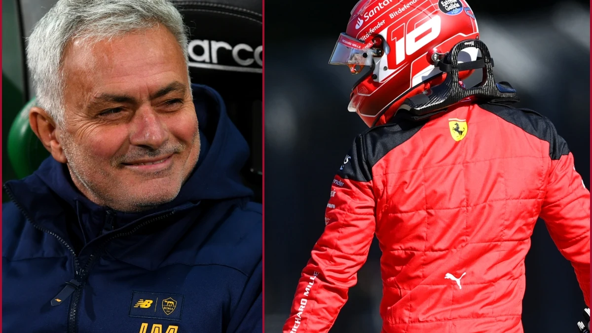 Jose Mourinho y Charles Leclerc