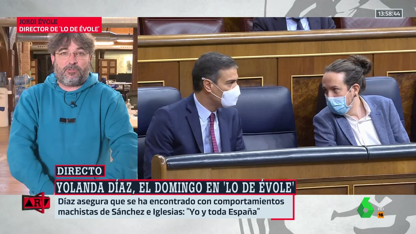 Jordi Évole, después de que Yolanda Díaz acusara a Sánchez de tener "actitudes machistas": "Al presidente no le ha sentado demasiado bien" Jordi Évole, después de que Yolanda Díaz acusara a Sánchez de tener "actitudes machistas": "Al presidente no le ha sentado demasiado bien"