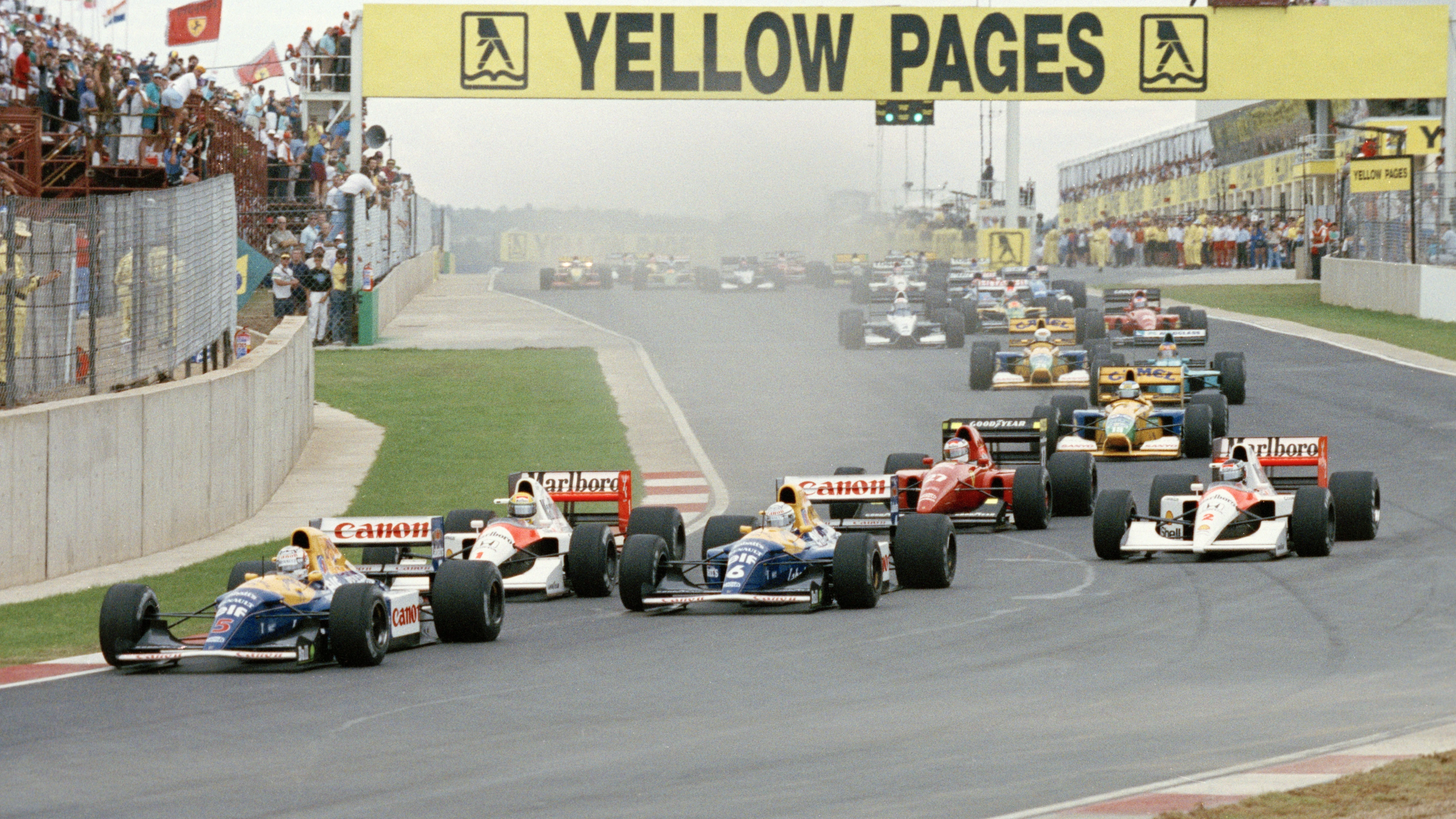 Salida del GP de Sudáfrica de 1993 en Kyalami. 