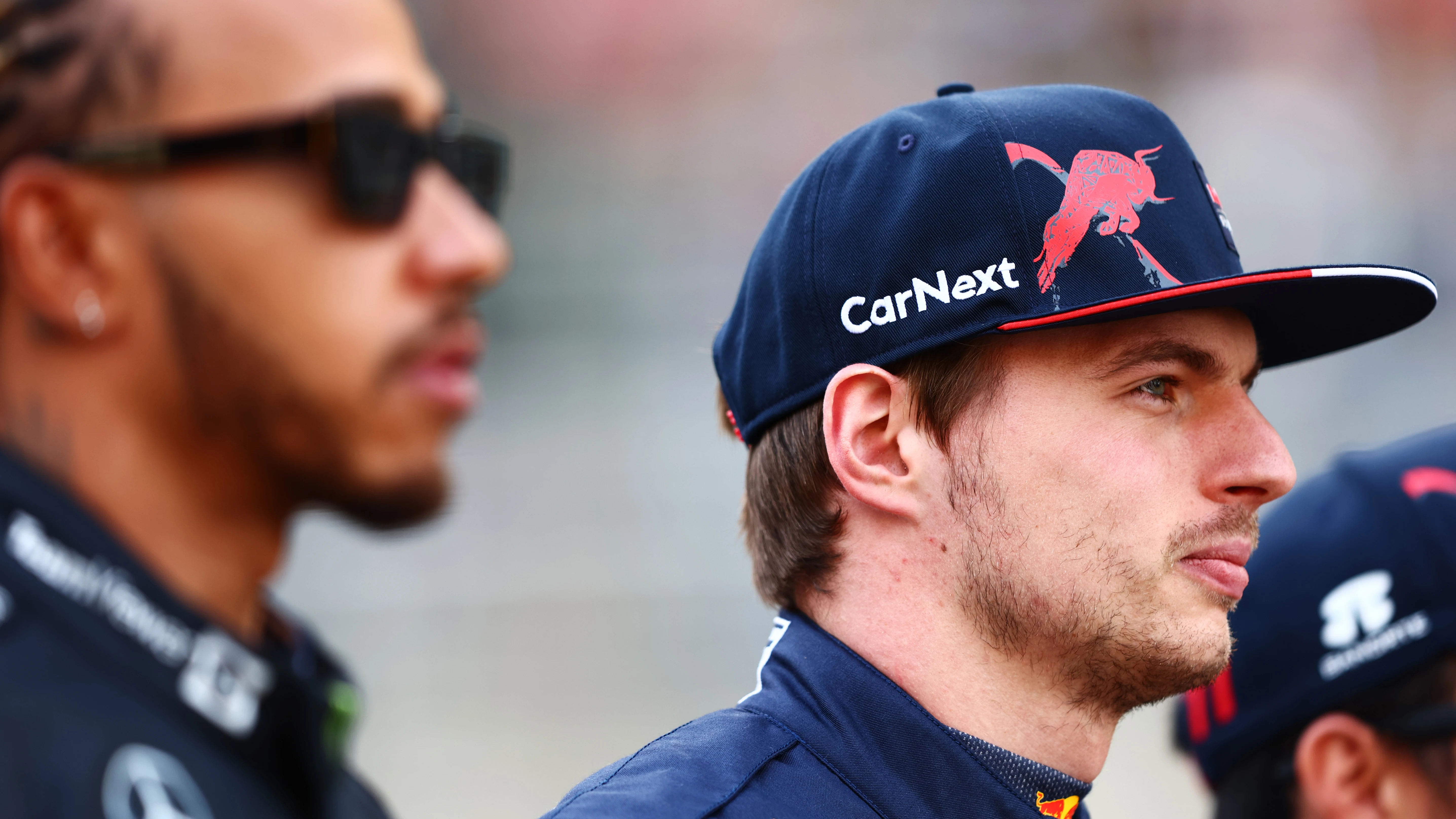 Max Verstappen y Lewis Hamilton.