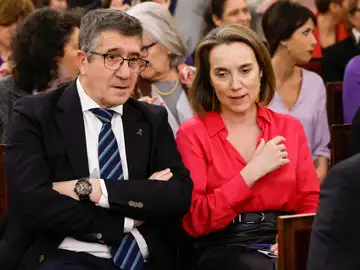 Los portavoces en el Congreso del PSOE, Patxi López, y del PP, Cuca Gamarra.