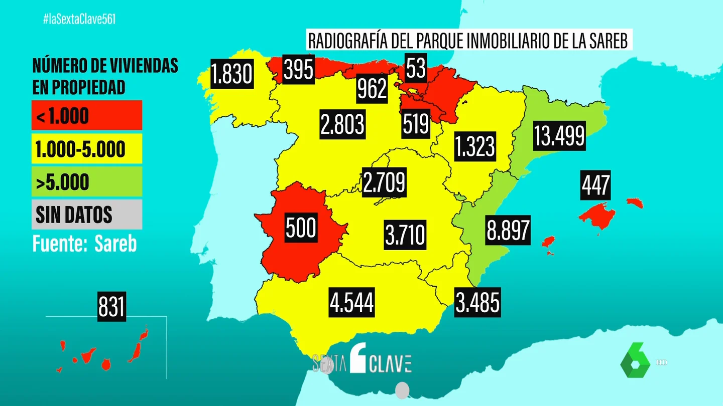 Radiografía del parque inmobiliario de la Sareb: desigualdad territorial y un 15% de las viviendas en grandes urbes Radiografía del parque inmobiliario de la Sareb: desigualdad territorial y un 15% de las viviendas en grandes urbes